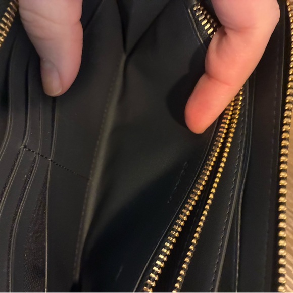 Coach Blue Leather Wristlet with Gold Accents - Picture 6 of 13